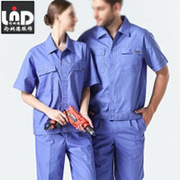 夏季工作服套装 纯蓝工作服定做 LNDJL-XJ180